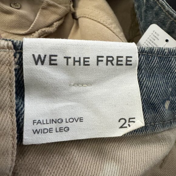 Free People We the Free falling love wide-leg jeans Size 25 New with tags - Picture 10 of 13